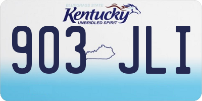 KY license plate 903JLI