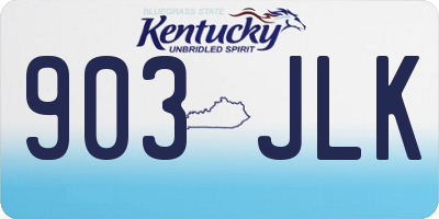 KY license plate 903JLK