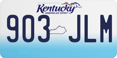KY license plate 903JLM