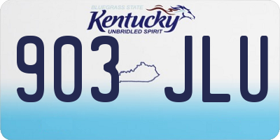 KY license plate 903JLU