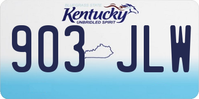 KY license plate 903JLW