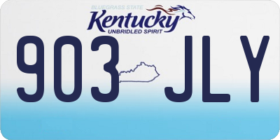 KY license plate 903JLY