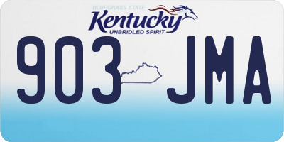 KY license plate 903JMA