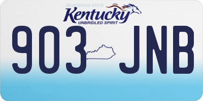 KY license plate 903JNB