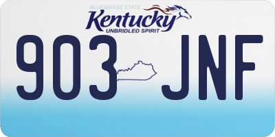 KY license plate 903JNF