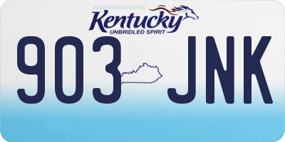 KY license plate 903JNK