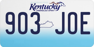 KY license plate 903JOE