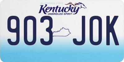 KY license plate 903JOK