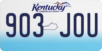 KY license plate 903JOU