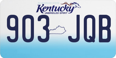 KY license plate 903JQB