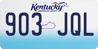 KY license plate 903JQL