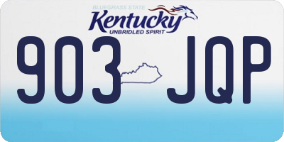 KY license plate 903JQP