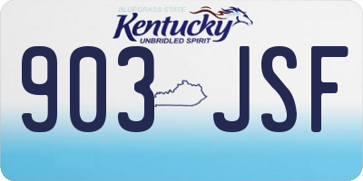 KY license plate 903JSF