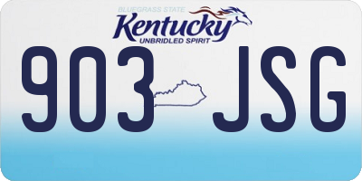 KY license plate 903JSG
