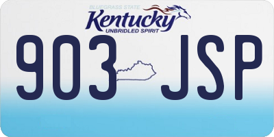 KY license plate 903JSP