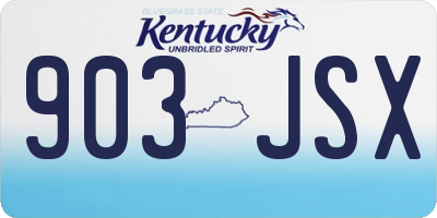 KY license plate 903JSX