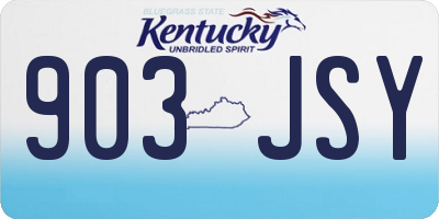 KY license plate 903JSY