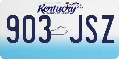 KY license plate 903JSZ