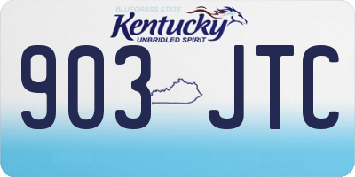 KY license plate 903JTC