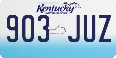 KY license plate 903JUZ
