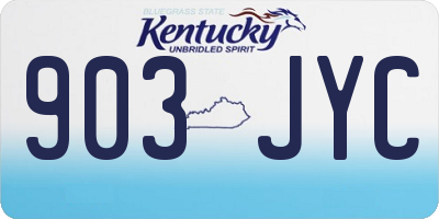 KY license plate 903JYC
