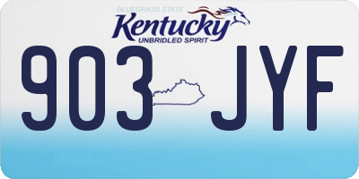 KY license plate 903JYF