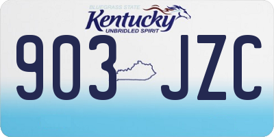 KY license plate 903JZC