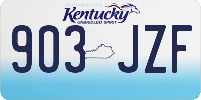 KY license plate 903JZF