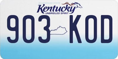KY license plate 903KOD