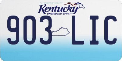 KY license plate 903LIC