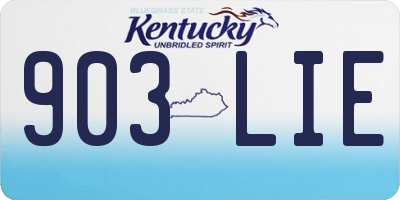 KY license plate 903LIE