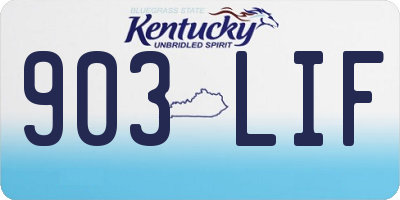 KY license plate 903LIF