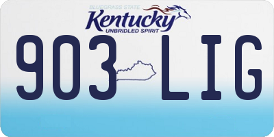 KY license plate 903LIG