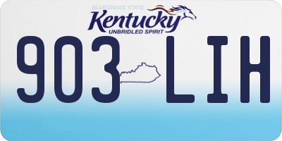 KY license plate 903LIH