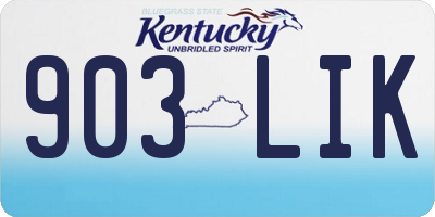 KY license plate 903LIK