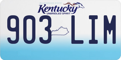 KY license plate 903LIM