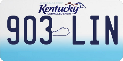 KY license plate 903LIN