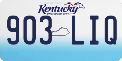 KY license plate 903LIQ