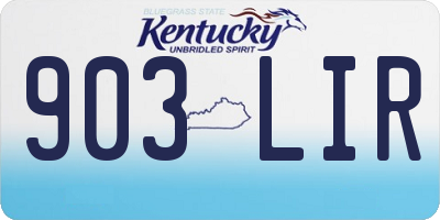 KY license plate 903LIR