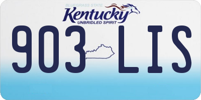 KY license plate 903LIS