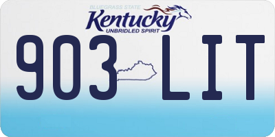 KY license plate 903LIT