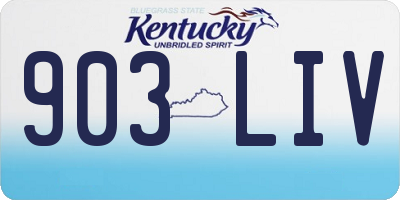 KY license plate 903LIV