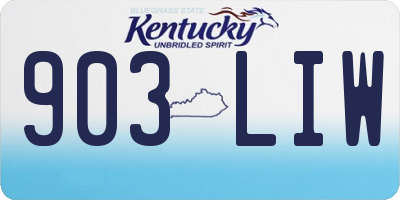 KY license plate 903LIW