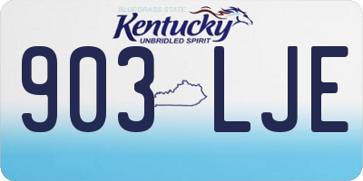 KY license plate 903LJE
