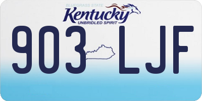 KY license plate 903LJF