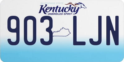 KY license plate 903LJN