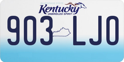KY license plate 903LJO