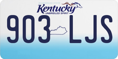 KY license plate 903LJS