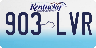 KY license plate 903LVR