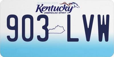KY license plate 903LVW